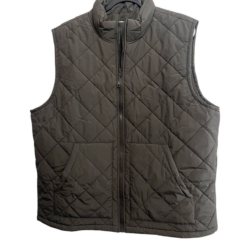 32 Degrees Heat Men's Army Green Full Zippered Pocketed XXL Puffer Vest